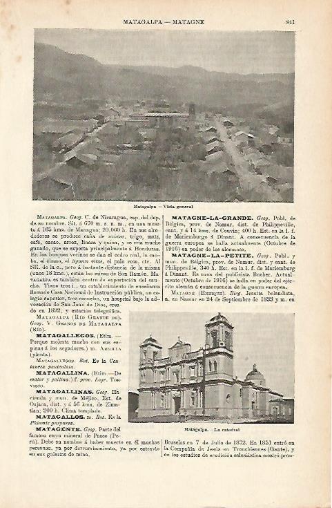 LAMINA ESPASA 1170: Vista general de Matagalpa Nicaragua
