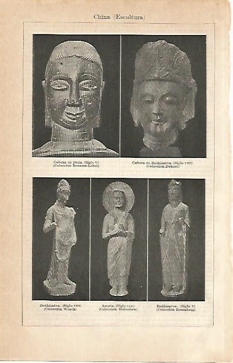 LAMINA ESPASA 1977: Escultura de China