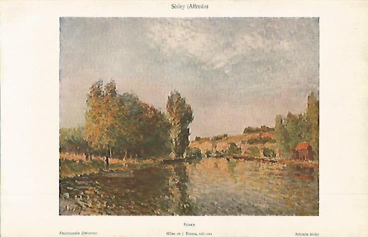 LAMINA ESPASA 2636: Paisaje por Sisley