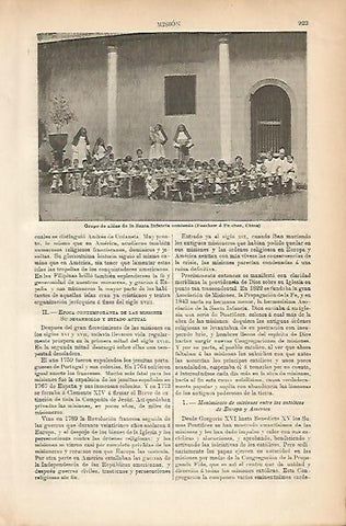 LAMINA ESPASA 5255: Grupo de niñas en Fu- Cheu China