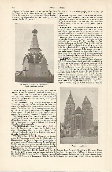 LAMINA ESPASA 5902: Iglesia de Varzuga (Rusia) y de Varzy Francia