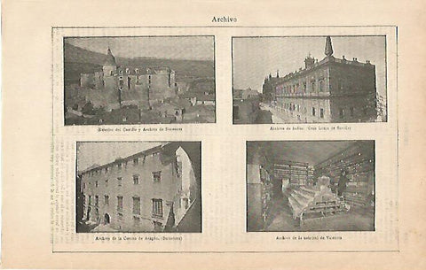 LAMINA ESPASA 7119: Archivo de Simancas Archivo de Indias Archivo de la Corona de Aragon y Archivo de la Catedral de Valencia