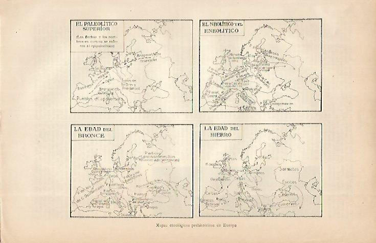 LAMINA ESPASA 7913: Mapas de la Prehistoria de Europa
