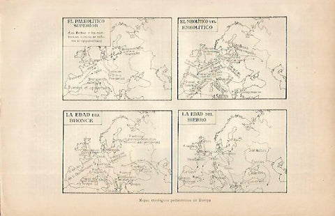 LAMINA ESPASA 7913: Mapas de la Prehistoria de Europa