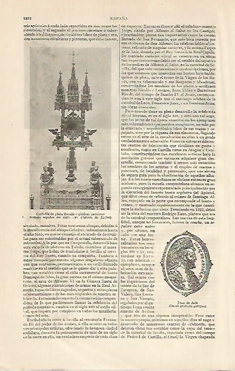 LAMINA ESPASA 10371: Custodia de la Iglesia de Jativa Valencia