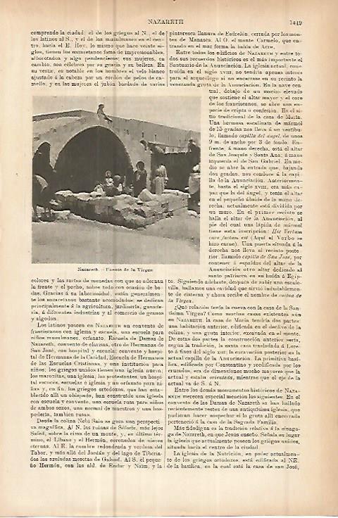 LAMINA ESPASA 10777: Fuente de la Virgen en Nazaret