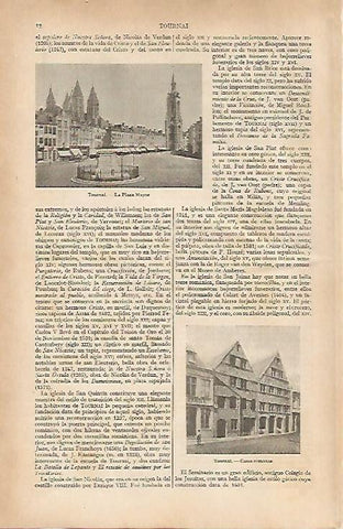 LAMINA ESPASA 10969: Vistas de Tournai Belgica