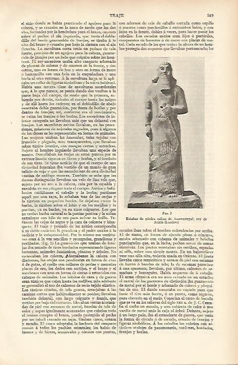 LAMINA ESPASA 11048: Estatua asiria de Assurbanipal