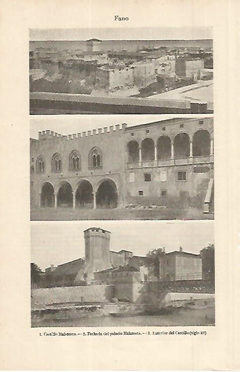LAMINA ESPASA 11294: Vistas de Fano Italia
