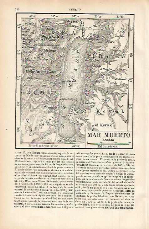 LAMINA ESPASA 11450: Mapa del Mar Muerto