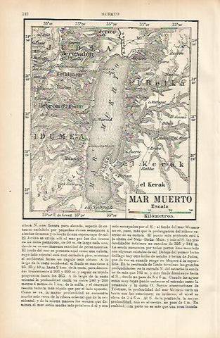 LAMINA ESPASA 11450: Mapa del Mar Muerto