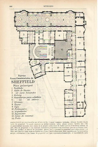 LAMINA ESPASA 11490: Planta del Ayuntamiento de Sheffield