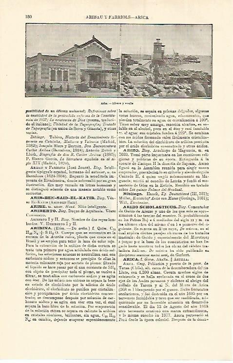 LAMINA ESPASA 12772: Aduana y muelle de Arica Chile
