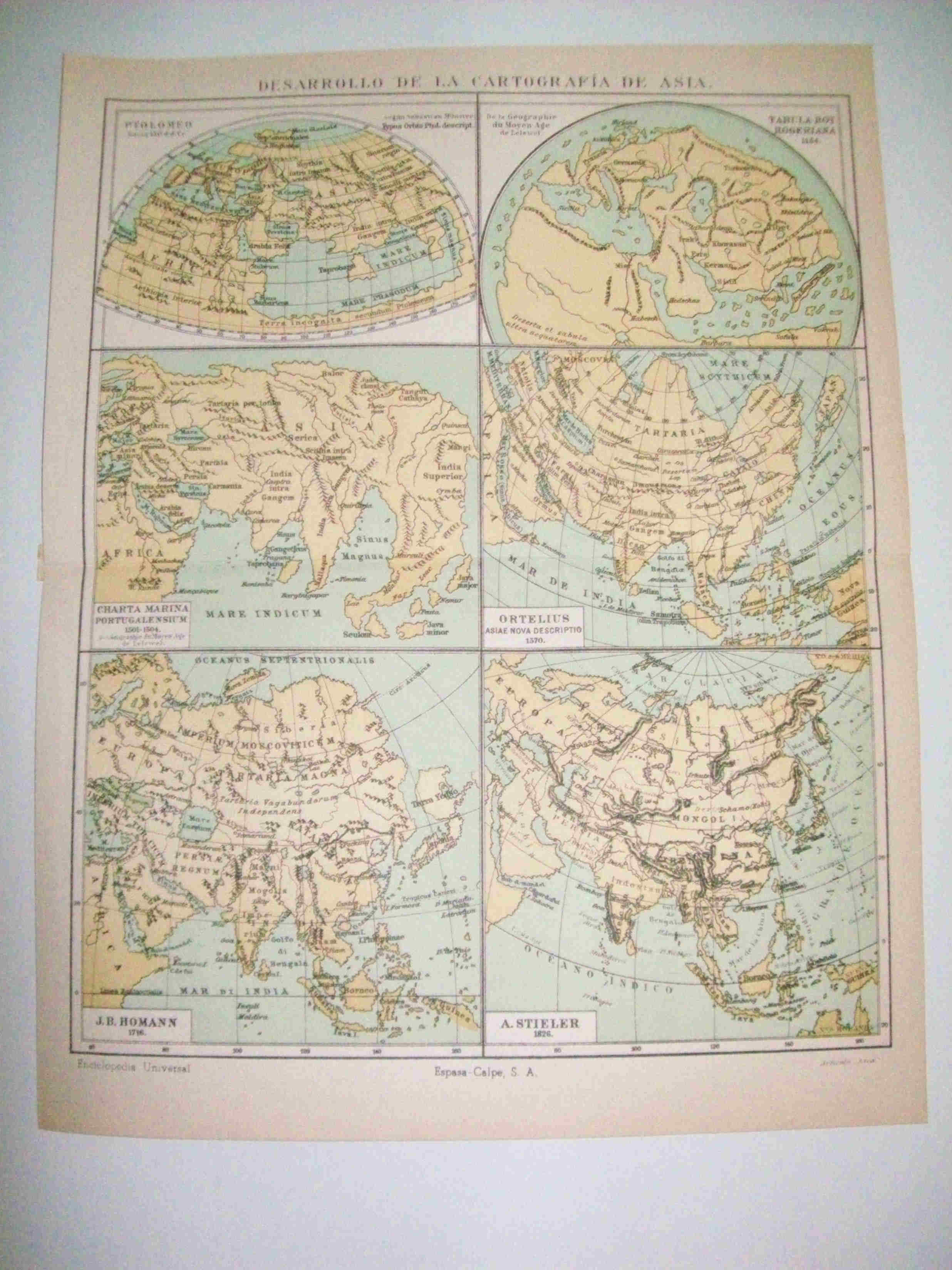 LAMINA ESPASA 12878: Desarrollo de la cartografia en Asia