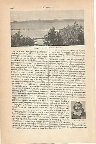 LAMINA ESPASA 14434: El lago Champlain America del Norte