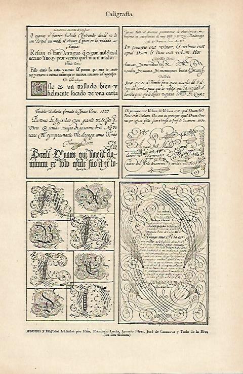 LAMINA ESPASA 14727: Caligrafias de Iciar Jose de Casanova y Torio de la Riva