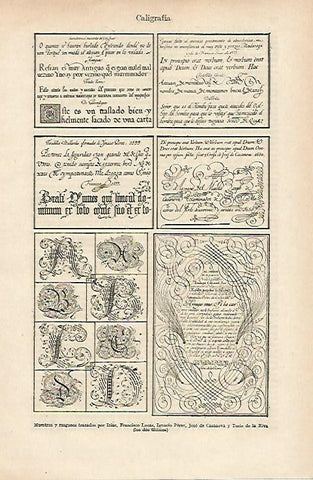 LAMINA ESPASA 14727: Caligrafias de Iciar Jose de Casanova y Torio de la Riva