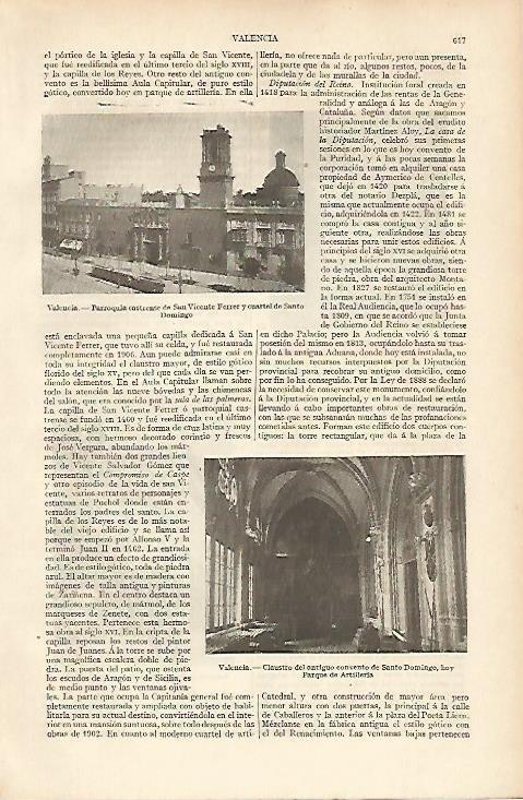 LAMINA ESPASA 4733: Parroquia castrense de San Vicente de Ferrer Valencia