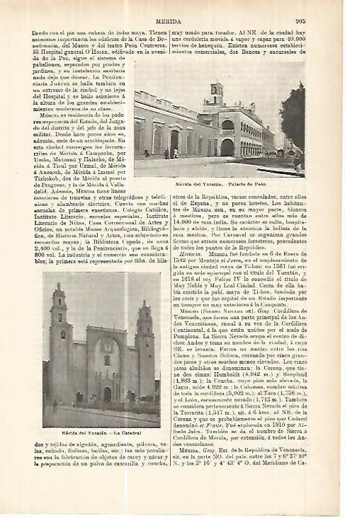 LAMINA ESPASA 17843: Palacio de Peon en Merida del Yucatan Mejico