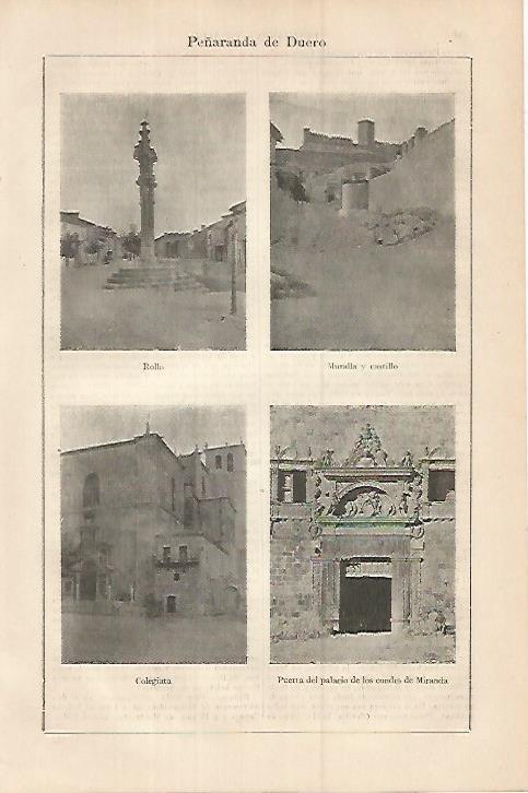 LAMINA ESPASA 17970: Vistas de Peñaranda del Duero