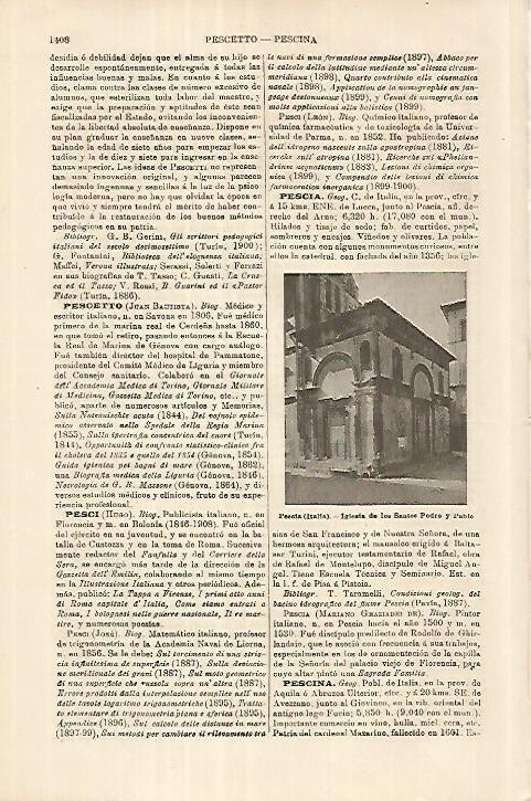 LAMINA ESPASA 18111: Iglesia en Pescia Italia