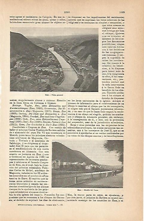 LAMINA ESPASA Alemania 6897: Vista general y Muelle de Lahn en Ems Alemania