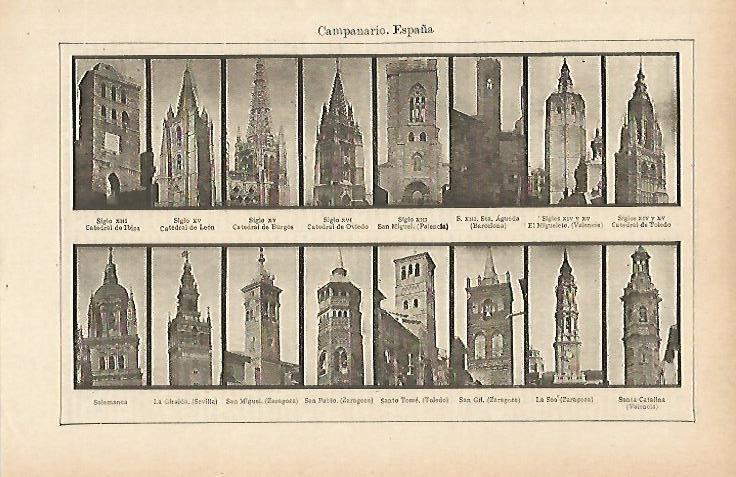 LAMINA ESPASA 14797: Campanarios de España