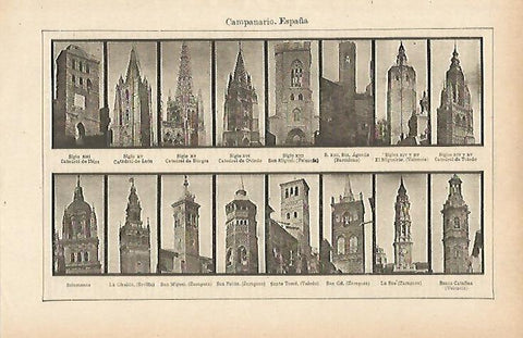 LAMINA ESPASA 14797: Campanarios de España