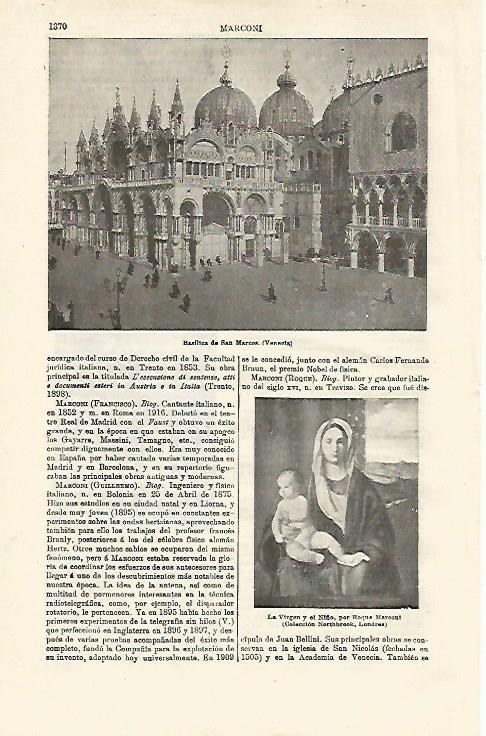 LAMINA ESPASA 18742: Basilica de San Marcos en Venecia