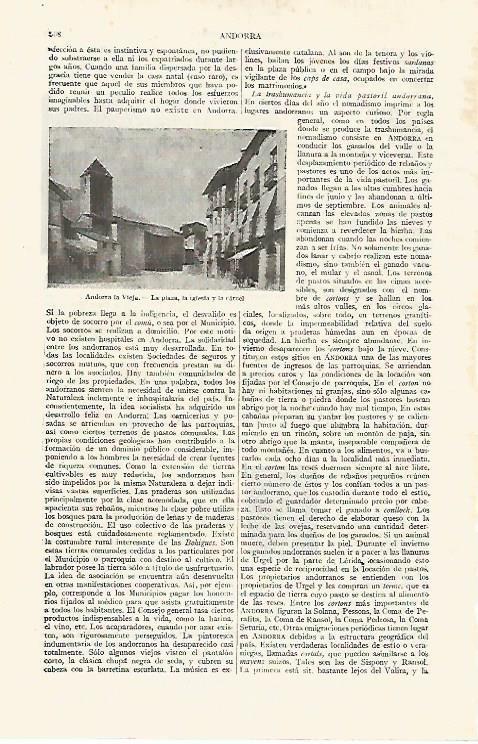 LAMINA ESPASA 19051: Plaza de Andorra la Vella