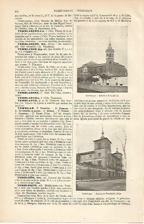 LAMINA ESPASA 2710: Vistas de Tembleque Toledo