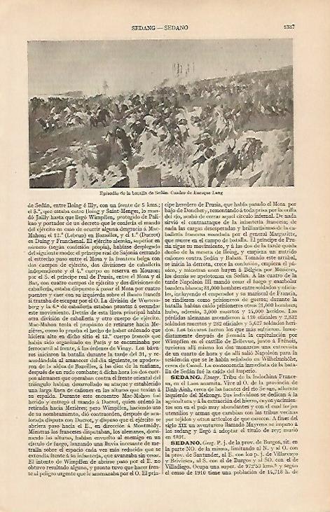 LAMINA ESPASA 19659: Batalla de Sedan por E. Lang
