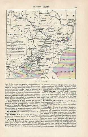 LAMINA ESPASA 19839: Mapa de Manchuria