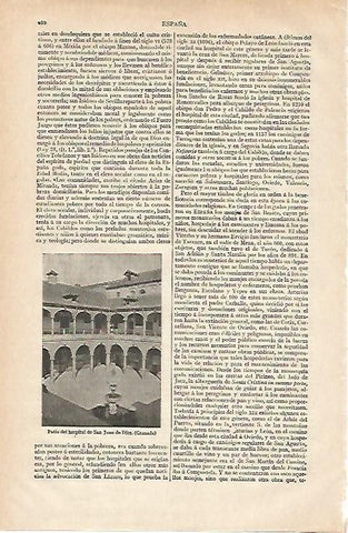LAMINA ESPASA 19859: Patio del Hospital de San Juan de Dios de Granada
