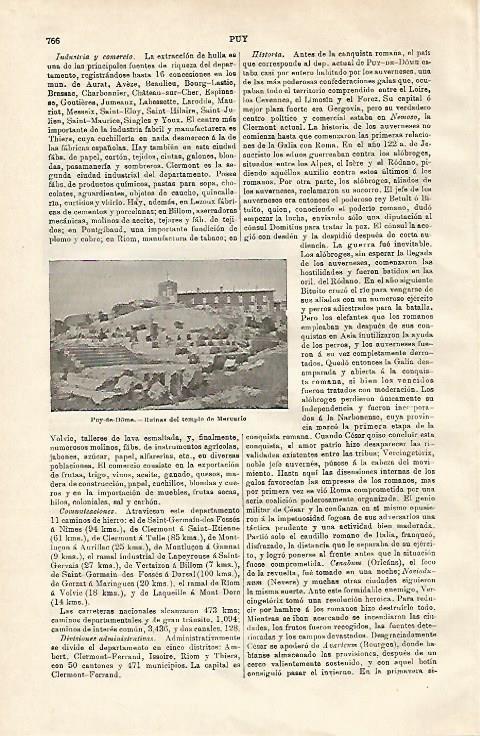 LAMINA ESPASA 20657: Templo de Mercurio en Puy de Dome