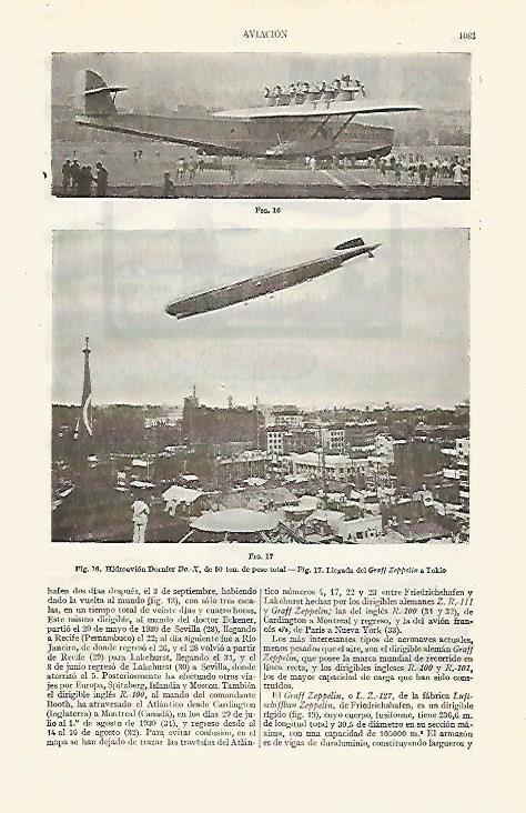 LAMINA ESPASA 19111: Llegada del Graff Zeppelin a Tokio