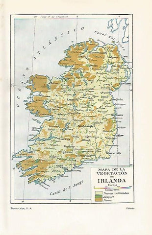 LAMINA ESPASA 20838: Mapa de la vegetacion de Irlanda