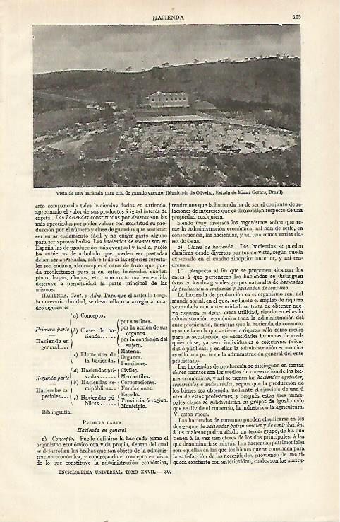 LAMINA ESPASA 21530: Hacienda en Oliveira Brasil