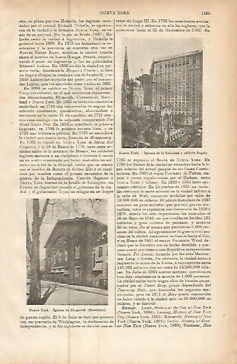 LAMINA ESPASA 9634: Iglesia de la Trinidad y de Plymouth en Nueva York