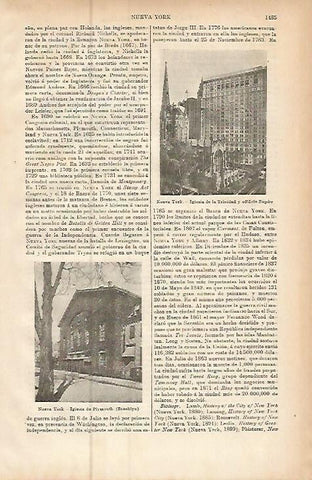 LAMINA ESPASA 9634: Iglesia de la Trinidad y de Plymouth en Nueva York