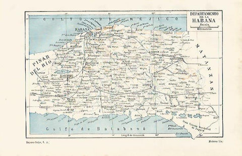 LAMINA ESPASA 21520: Mapa del departamento de La Habana