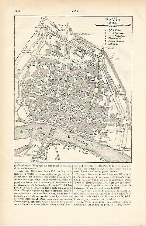LAMINA ESPASA 2365: Plano de Pavia Italia