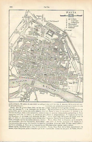 LAMINA ESPASA 2365: Plano de Pavia Italia