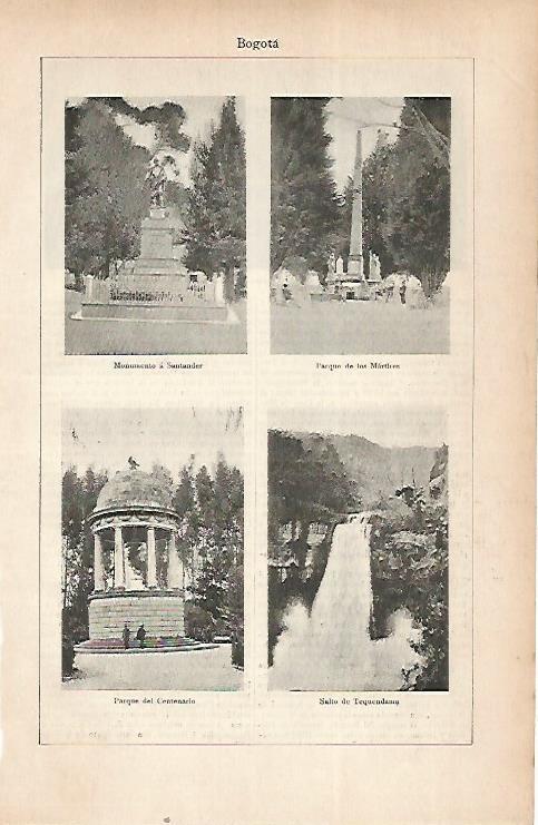 LAMINA ESPASA 22339: Monumentos en Bogota