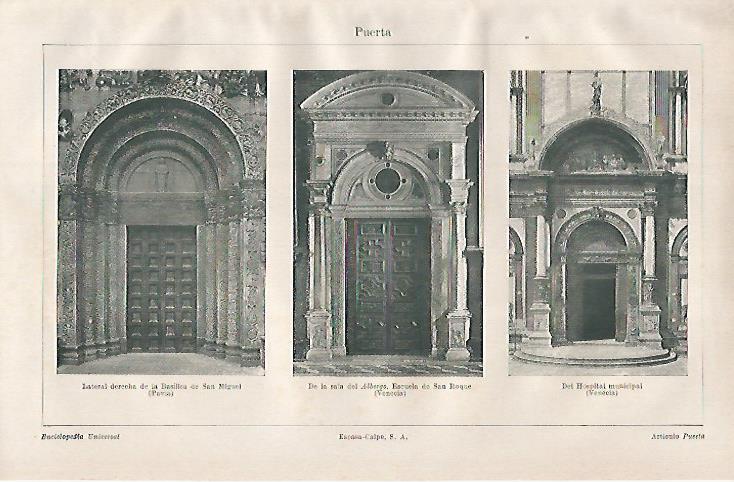 LAMINA ESPASA 23083: Puertas en Pavia y Venecia 