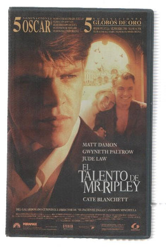 VHS-Cine: EL TALENTO DE MR. RIPLEY - Matt Damon, Cate Blanchett (Lauren Films 2000)