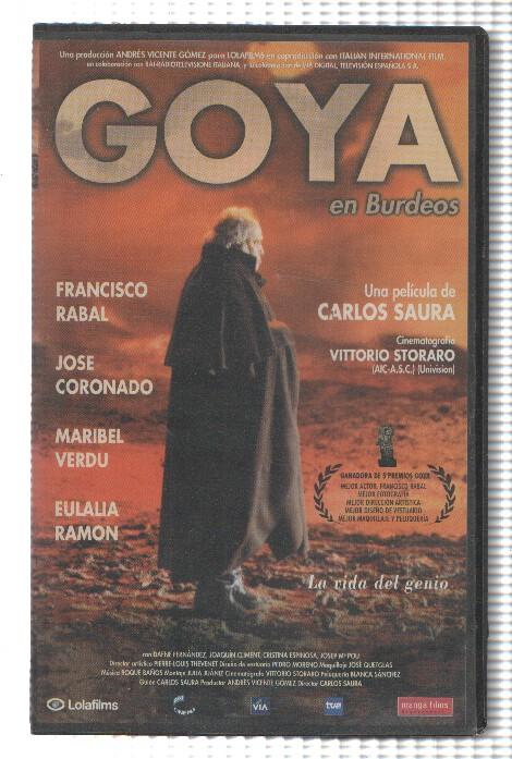 VHS-Cine: GOYA EN BURDEOS - Francisco Rabal, Jose Coronado (Manga Films 2000)