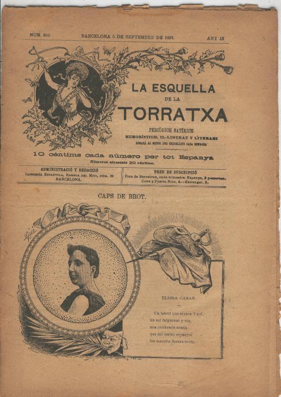 La esquella de la Torratxa numero 0660 del 5 septiembre 1891