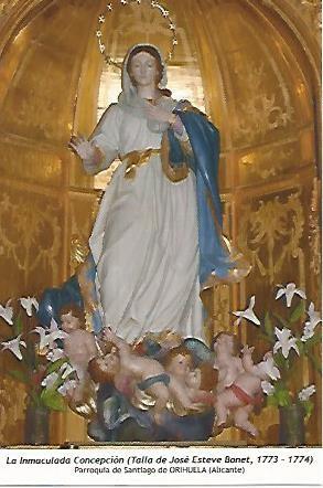 POSTAL 54389: La Immaculada Concepcion de Jose Bonet 1773-1774. Orihuela Alicante