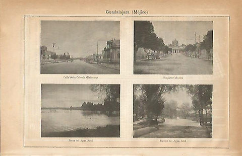 LAMINA ESPASA 2217: Vistas de Guadalajara Mexico